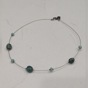 Vintage Silpada 925 Sterling Silver Blue Green Stone Necklace